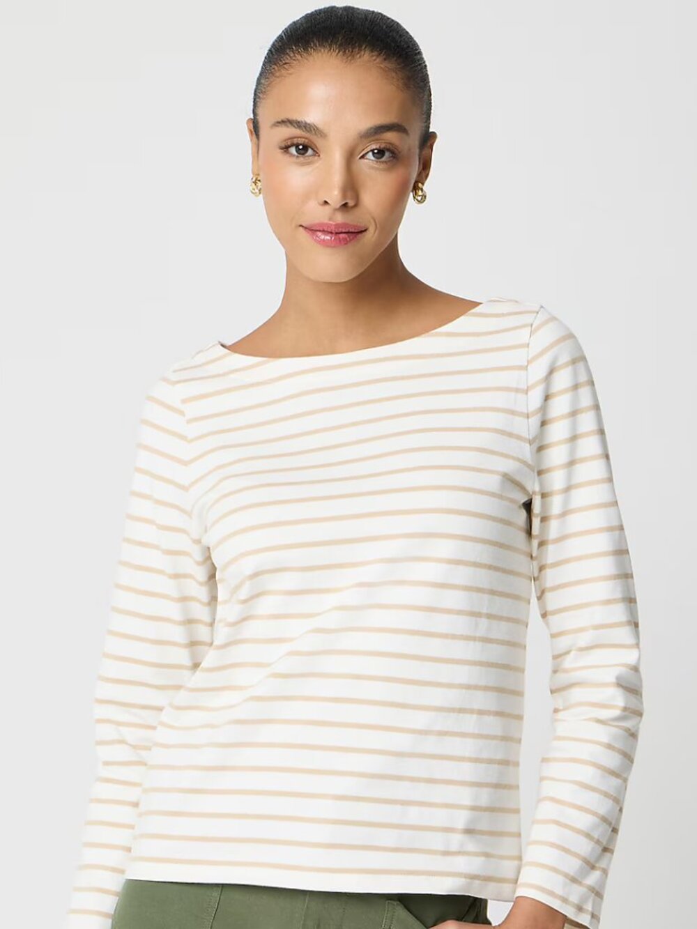 J. Crew Navy Striped Bow-Back Top/NWT/LARGE - Picture 3 of 13